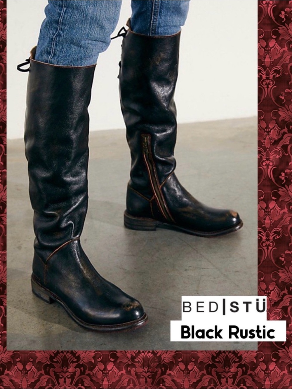 Bed Stu, Manchester, Knee High Boots, Black Rustic, ALL Leather, NEW in BOX!